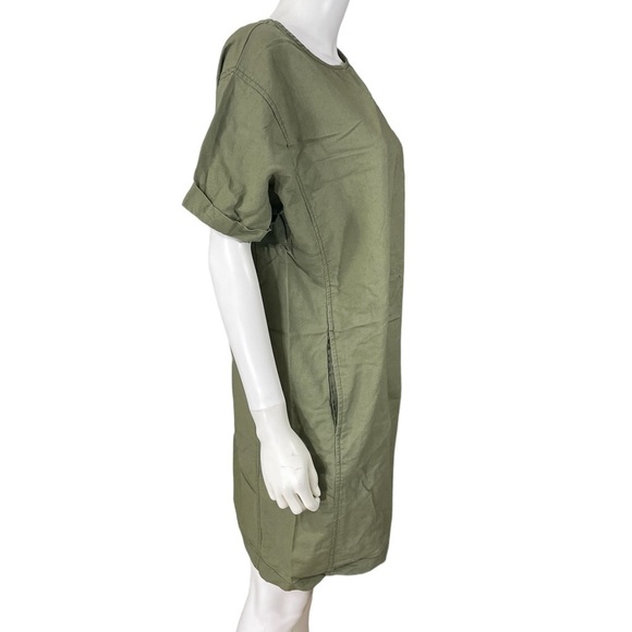 Joe Fresh Linen Khaki Green Dress - Picture 5 of 10